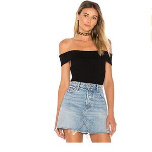 Ami Off Shoulder Knit Bodysuit in Black XS
